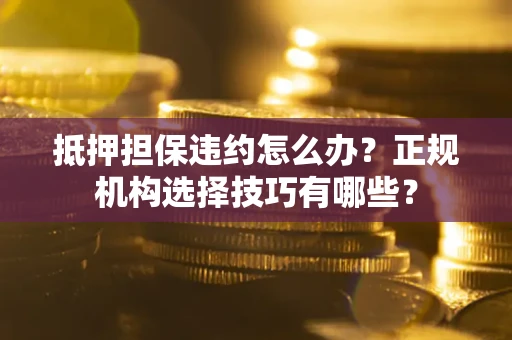武汉抵押担保违约怎么办？正规机构选择技巧有哪些？