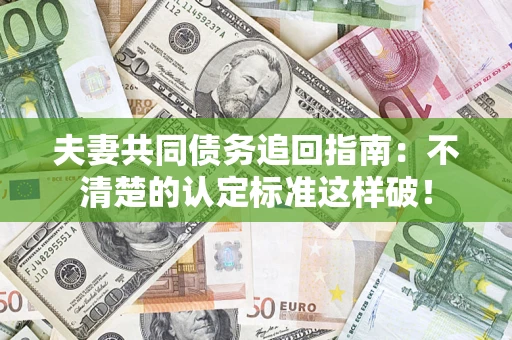 武汉夫妻共同债务追回指南：不清楚的认定标准这样破！