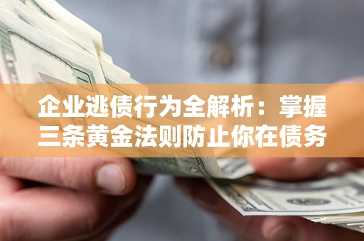 武汉企业逃债行为全解析：掌握三条黄金法则防止你在债务乱局中“踩雷”